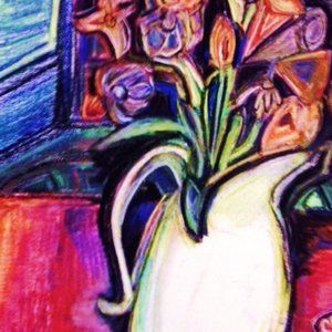 Limited Edition Photo Print of Pastel Painting "White Vase"